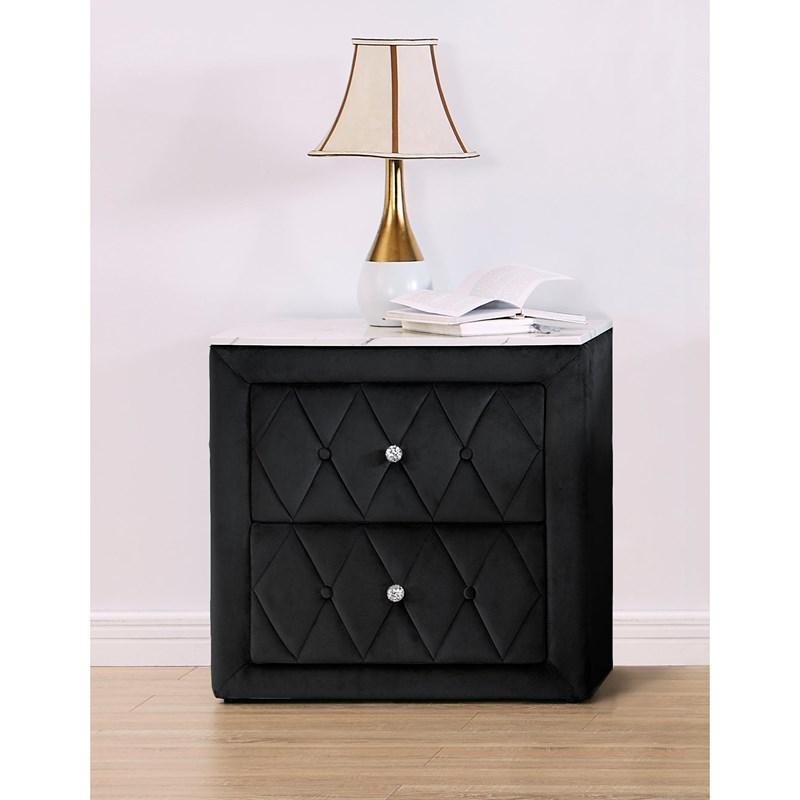 Large Picture of Crown Mark Annabelle 5114BK-2 Nightstand - Black