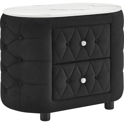 Crown Mark Natalia 5115BK-2 2-Drawer Nightstand - Black