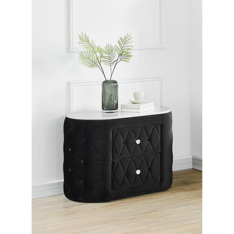 Large Picture of Crown Mark Natalia 5115BK-2 2-Drawer Nightstand - Black