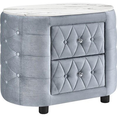 Crown Mark Natalia 5115GY-2 2-Drawer Nightstand - Grey