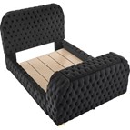 Crown Mark Natalia 5115BK-Q Queen Bed with Fireplace and TV Lift - Black
