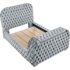 Crown Mark Natalia 5115GY-Q Queen Bed with Fireplace and TV Lift - Grey