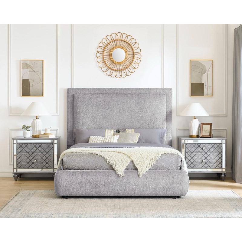 Large Picture of Crown Mark Reverie 5116PW-Q Queen Bed with Storage - Pewter