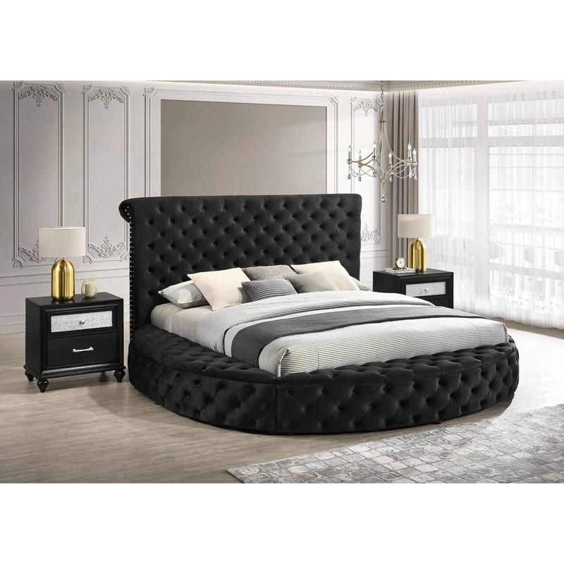 Large Picture of Crown Mark Brigitte 5202BK-Q Queen Bed - Black