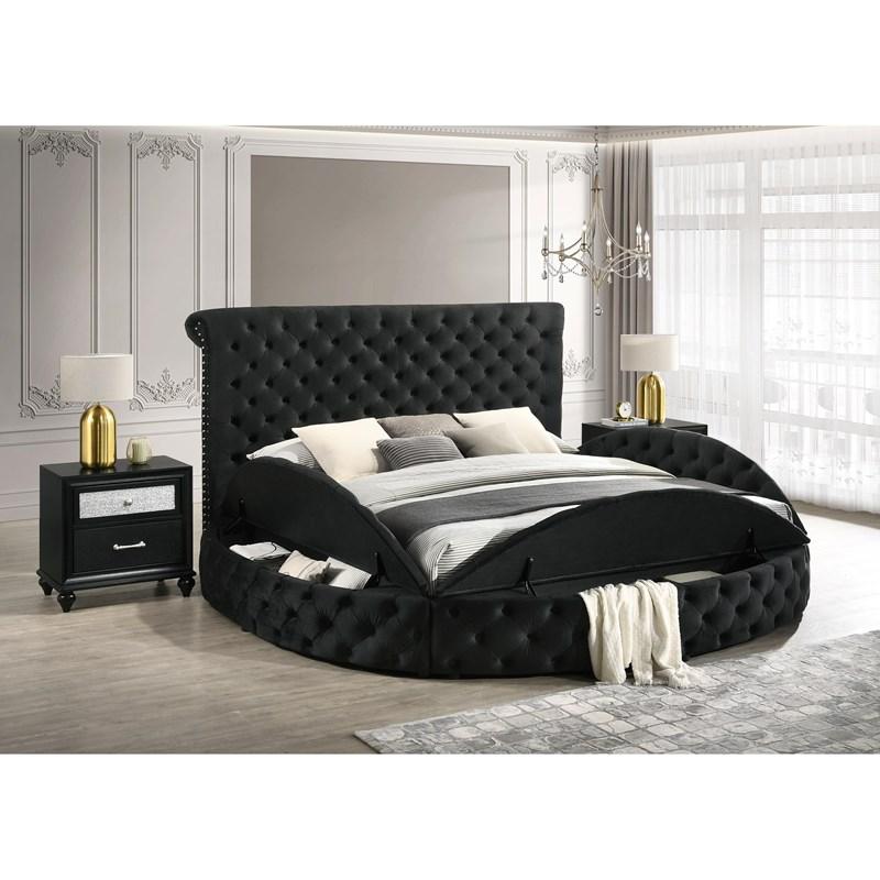 Large Picture of Crown Mark Brigitte 5202BK-Q Queen Bed - Black
