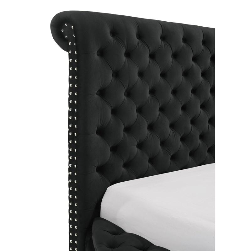 Large Picture of Crown Mark Brigitte 5202BK-Q Queen Bed - Black