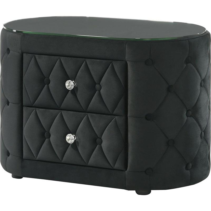 Crown Mark Voltare 5212BK-2 Nightstand - Black
