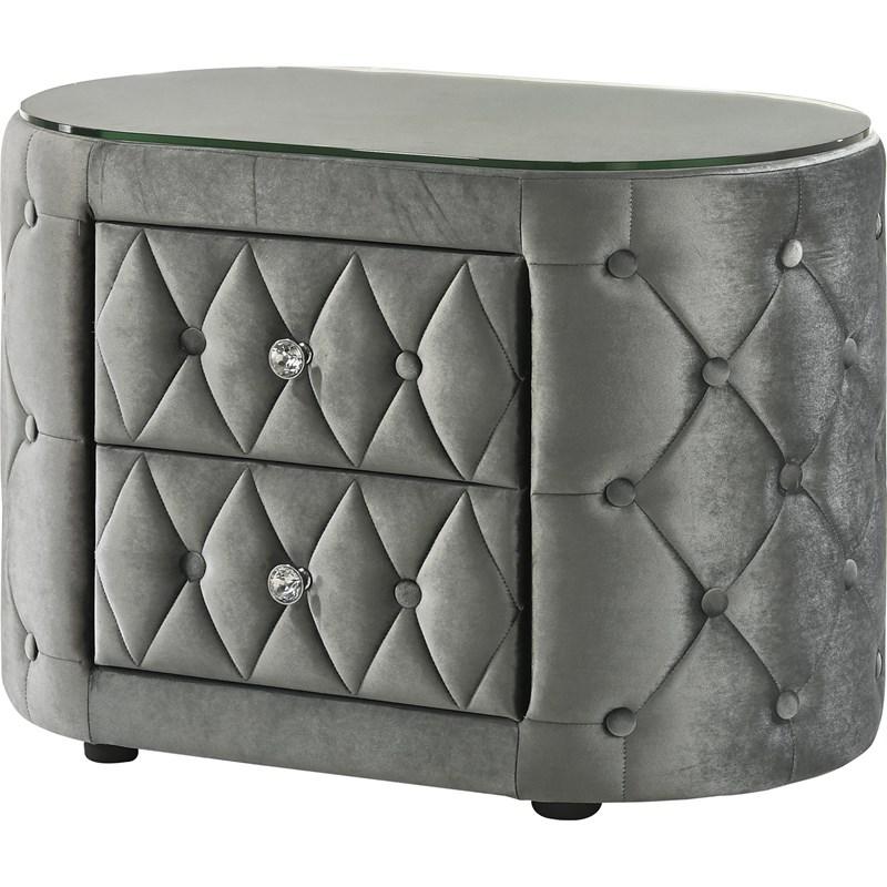 Crown Mark Voltare 5212GY-2 Nightstand - Grey