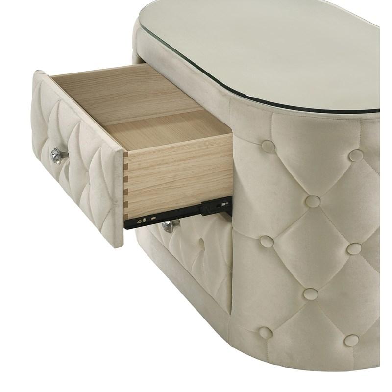 Large Picture of Crown Mark Voltare 5212IV-2 Nightstand - Ivory