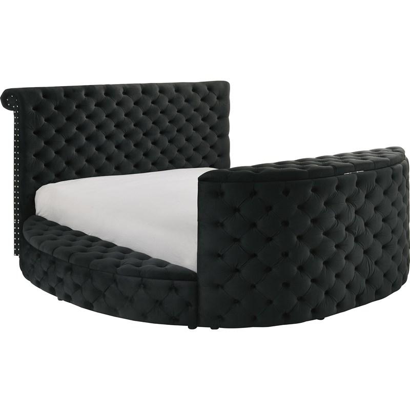 Crown Mark Voltare 5212BK-Q Queen Bed with Fireplace & TV Lift - Black