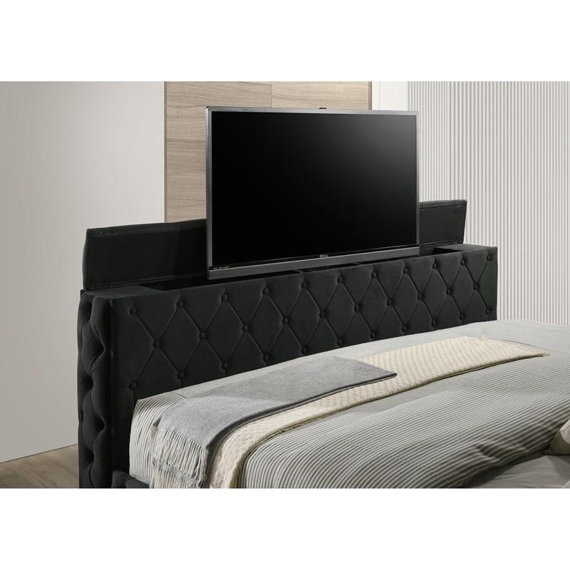 Large Picture of Crown Mark Josephine 5213BK-Q Queen Bed with TV Lift