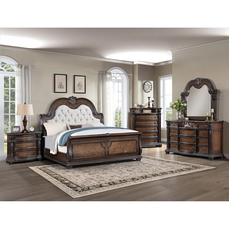 Large Picture of Crown Mark Stanley B1610-2 Nightstand - Coffee Brown