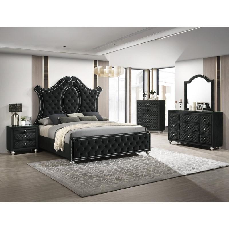 Large Picture of Crown Mark Cameo B2180-2 Nightstand - Black