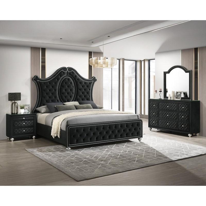 Large Picture of Crown Mark Cameo B2180-2 Nightstand - Black