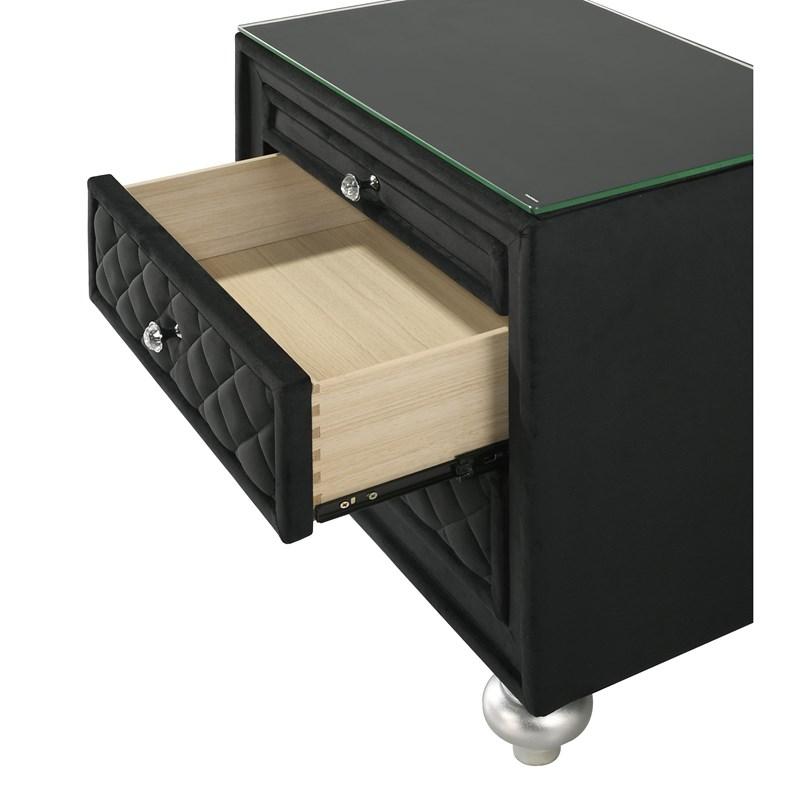 Large Picture of Crown Mark Cameo B2180-2 Nightstand - Black