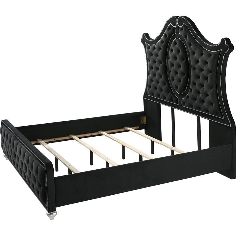Large Picture of Crown Mark Cameo B2180-Q Queen Bed - Black