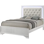 Crown Mark Lyssa B4312-F Full Bed with LED - Oat/Frost
