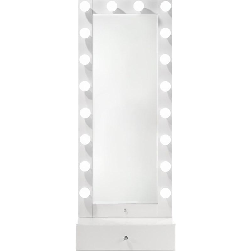 Large Picture of Crown Mark Luxo B4852WH-DB-SET Tall Lighted Vanity with Drawer - White