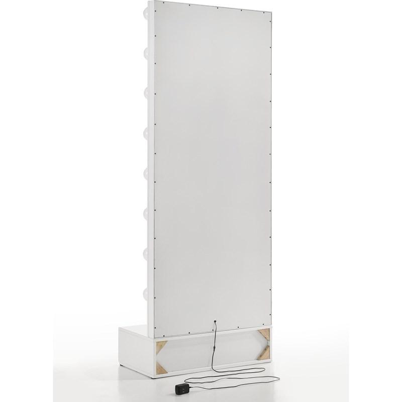 Large Picture of Crown Mark Luxo B4852WH-DB-SET Tall Lighted Vanity with Drawer - White