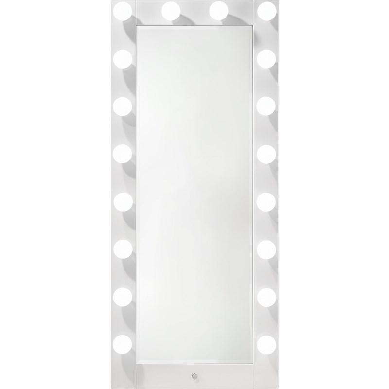 Large Picture of Crown Mark Luxo B4852WH-DB-SET Tall Lighted Vanity with Drawer - White