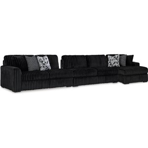 Signature Design by Ashley Midnight-Madness 98103S9 3 pc Sectional with Chaise (Sectionals - Stationary)