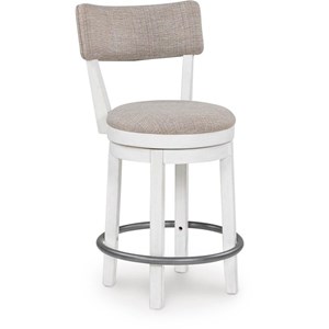 Signature Design by Ashley Robbinsdale D642-224 Upholstered Swivel Barstool (Dining Seating - Stools)