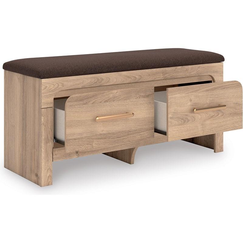 Large Picture of Signature Design by Ashley Kinlanni PCB1360-09 Bedroom Upholstered Storage Bench