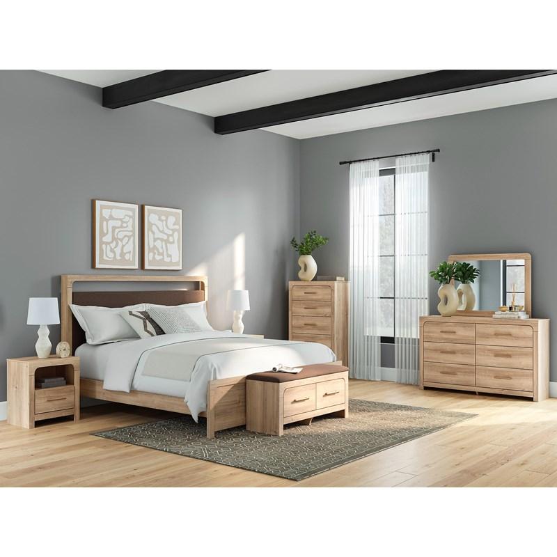 Large Picture of Signature Design by Ashley Kinlanni PCB1360-58 King Upholstered Panel Headboard