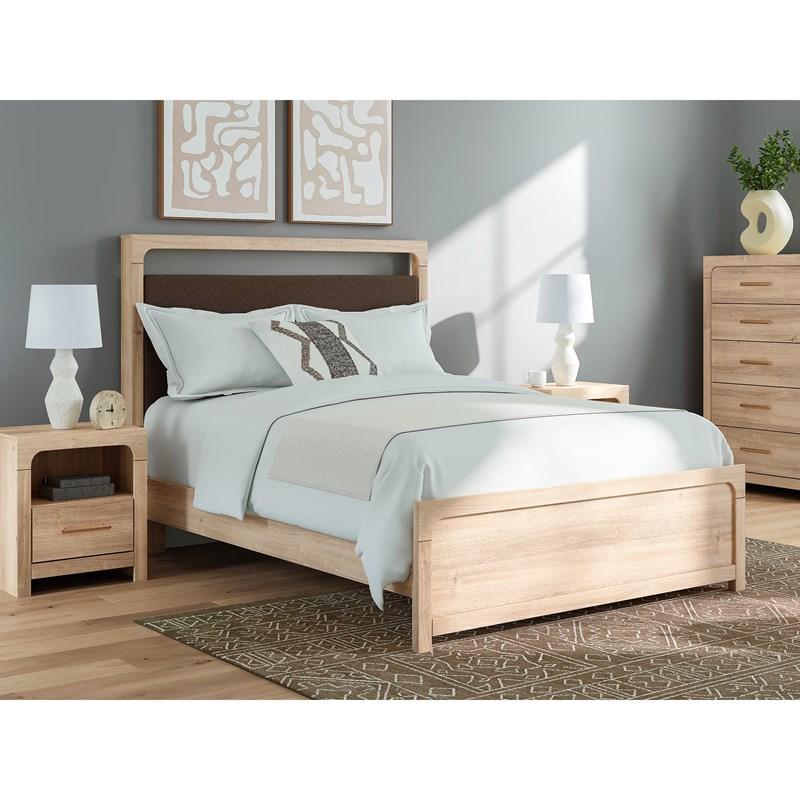 Large Picture of Signature Design by Ashley Kinlanni PCB1360B10 Queen Upholstered Platform Bed