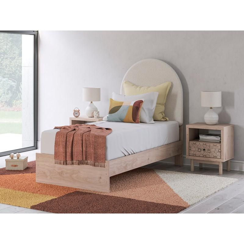 Large Picture of Signature Design by Ashley Arloster PCB1566B2 Twin Upholstered Panel Bed