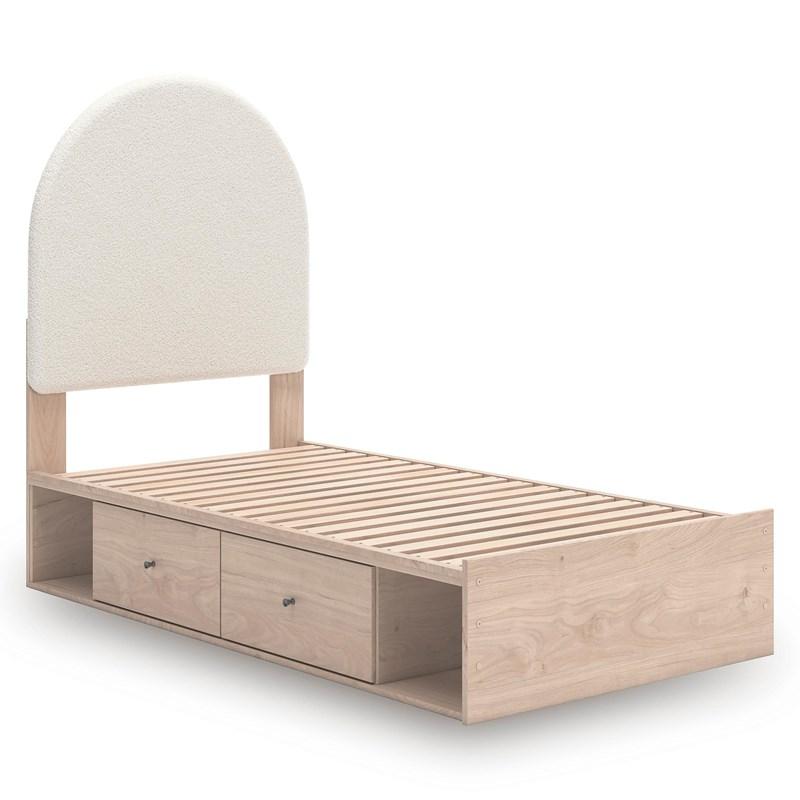 Large Picture of Signature Design by Ashley Arloster PCB1566B6 Twin Upholstered Panel Bed with Storage