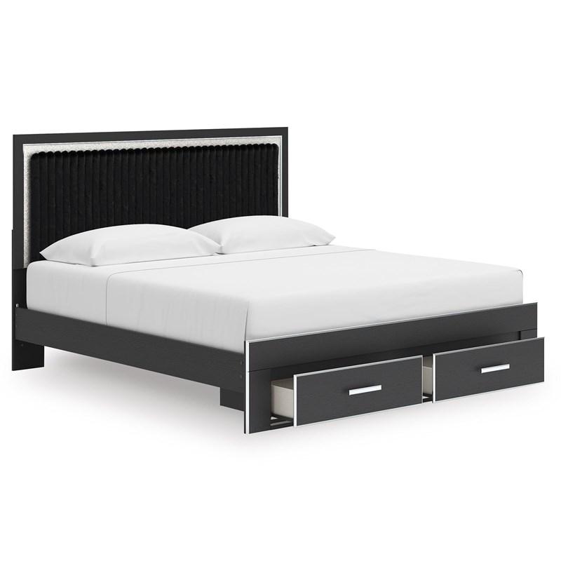 Large Picture of Signature Design by Ashley Zuraleus PCB3380B11 King Upholstered Panel Storage Bed