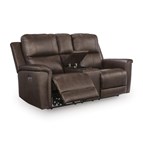 Signature Design by Ashley Bleckley PCU1200118 Power Reclining Loveseat with Console and Adjustable Headrest