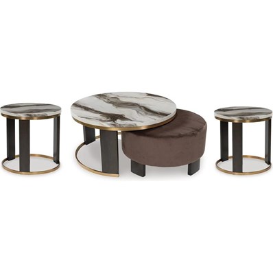 Signature Design by Ashley Jazmore T671T1 Coffee Table and 2 Ends