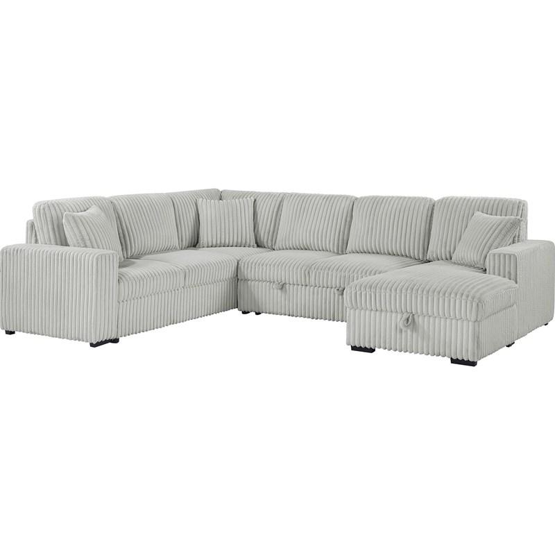 Coaster Furniture Devonshire 501208 Sleeper Sectional Sofa Storage Chaise - Grey