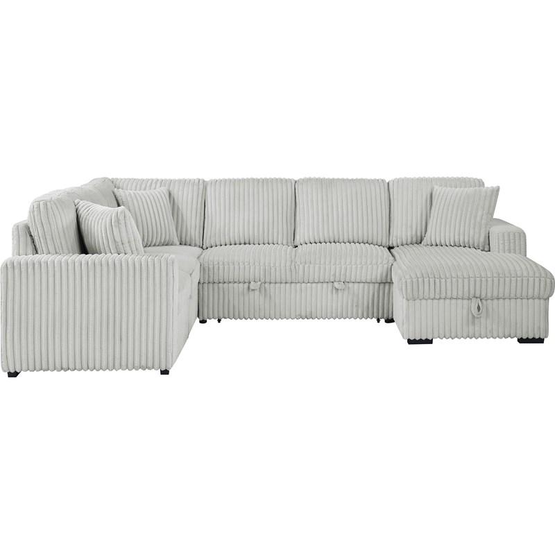 Large Picture of Coaster Furniture Devonshire 501208 Sleeper Sectional Sofa Storage Chaise - Grey