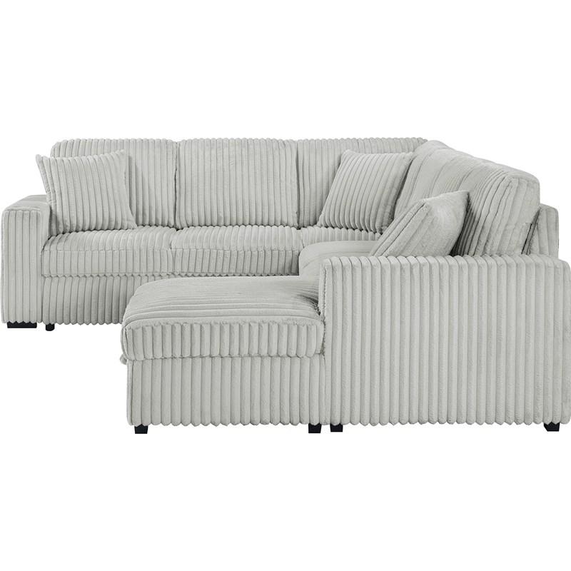 Large Picture of Coaster Furniture Devonshire 501208 Sleeper Sectional Sofa Storage Chaise - Grey