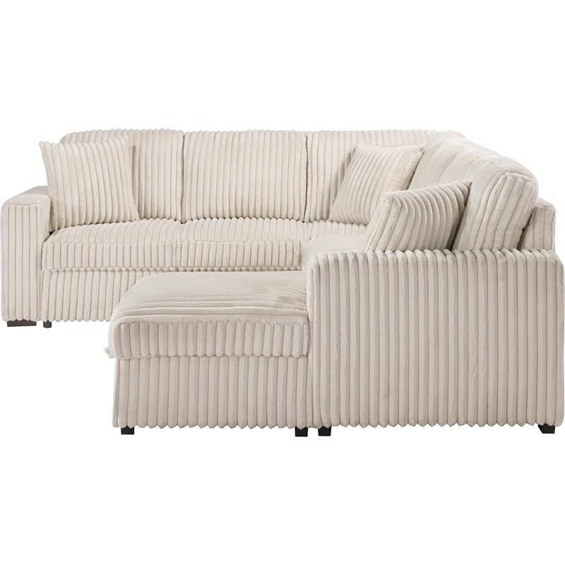 Large Picture of Coaster Furniture Devonshire 501205 Sleeper Sectional Sofa Storage Chaise - Camel