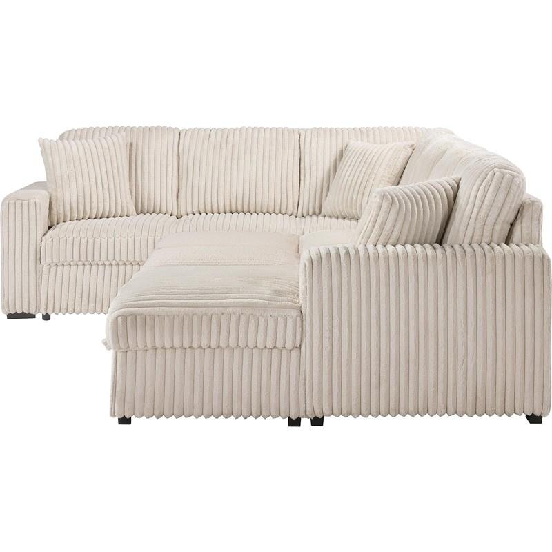 Large Picture of Coaster Furniture Devonshire 501205 Sleeper Sectional Sofa Storage Chaise - Camel
