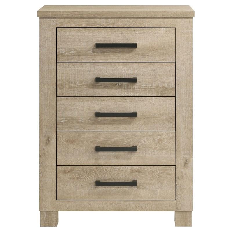 Large Picture of Coaster Furniture Oakglen 225105 5-drawer Chest - Weathered Oak