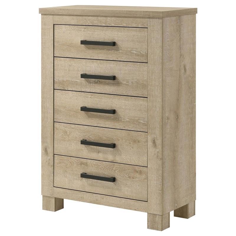 Large Picture of Coaster Furniture Oakglen 225105 5-drawer Chest - Weathered Oak
