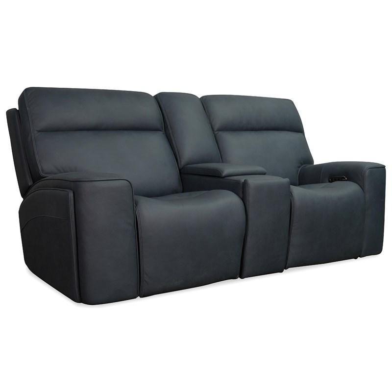 Hooker Furniture SS708-PHLG2C-048 Riverton Power Gliding Console Loveseat with Power Headrest/Lumbar