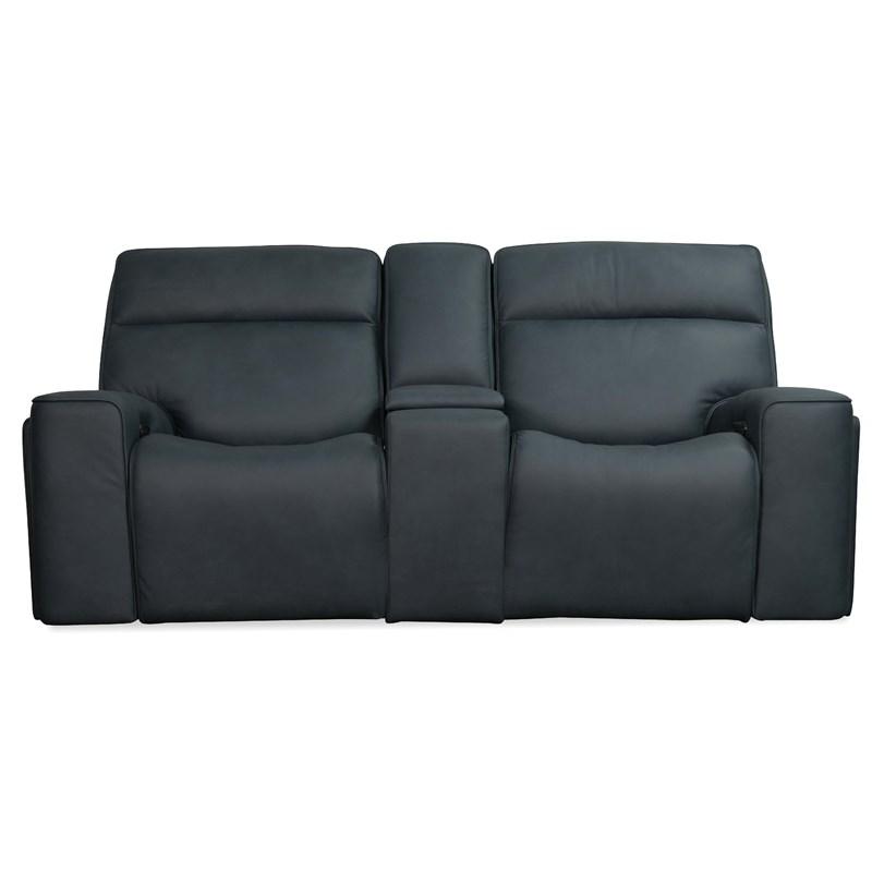 Large Picture of Hooker Furniture SS708-PHLG2C-048 Riverton Power Gliding Console Loveseat with Power Headrest/Lumbar