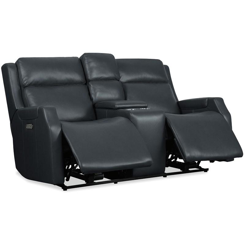 Large Picture of Hooker Furniture SS836-PHZLC2-049 Nelson Zero Gravity Power Console Loveseat with Power Headrests and Lumbar