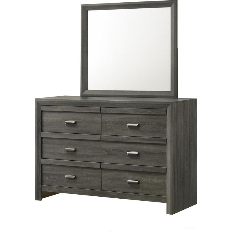 Large Picture of Crown Mark Valor B9335-1 Dresser - Grey