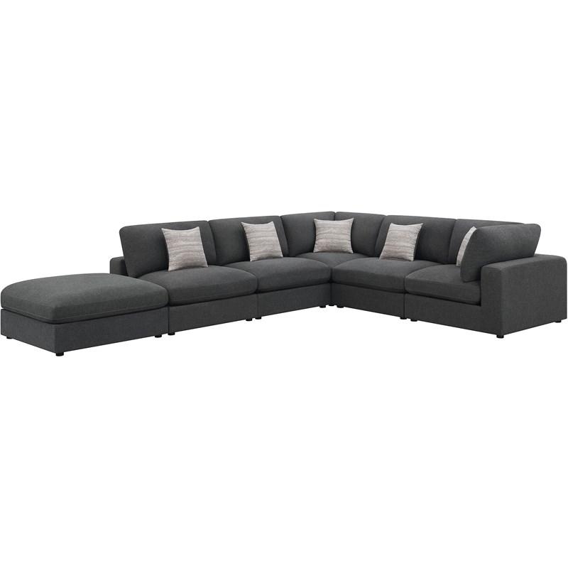 Coaster Furniture Serene 551324-SET 6 pc Upholstered Modular Sectional - Charcoal
