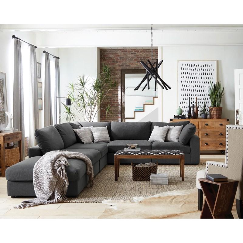 Large Picture of Coaster Furniture Serene 551324-SET 6 pc Upholstered Modular Sectional - Charcoal