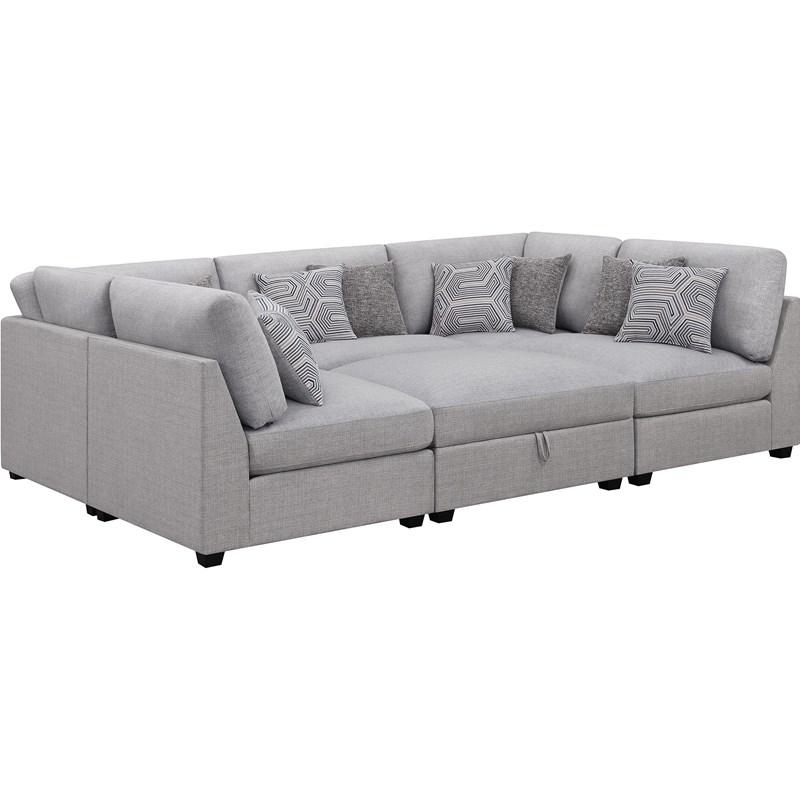 Coaster Furniture Cambria 551511-S6A 6 pc Upholstered Modular Sectional - Grey