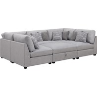 Coaster Furniture Cambria 551511-S6A 6 pc Upholstered Modular Sectional - Grey (Sectionals - Stationary)