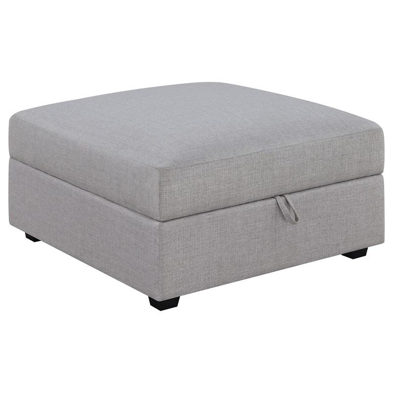 Coaster Furniture Cambria 551513 Square Upholstered Storage Ottoman - Grey